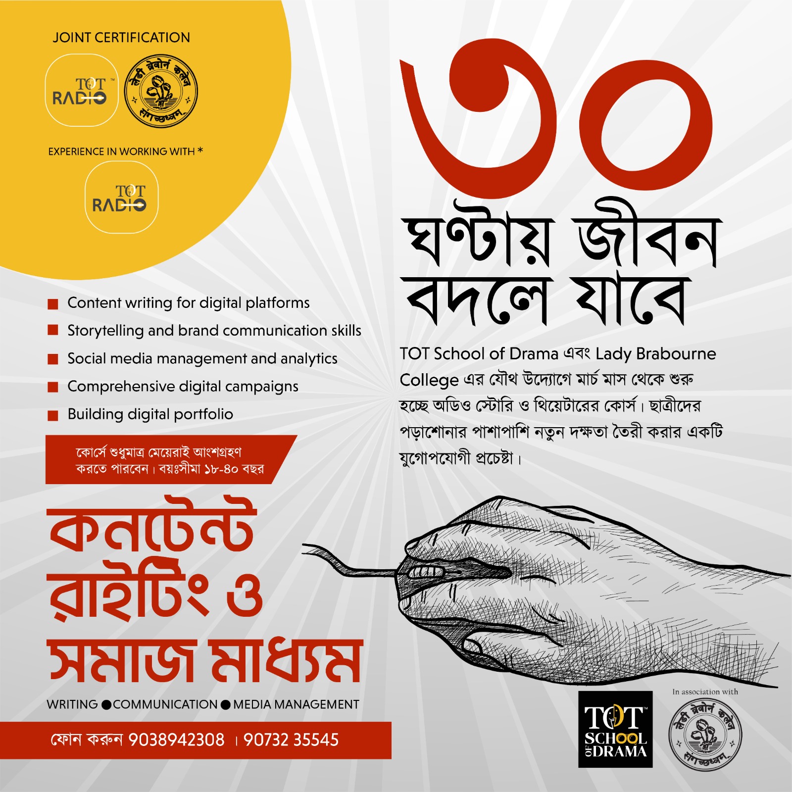 TOT School of Drama & Lady Brabourne College presents Audio Story & Theatre Course